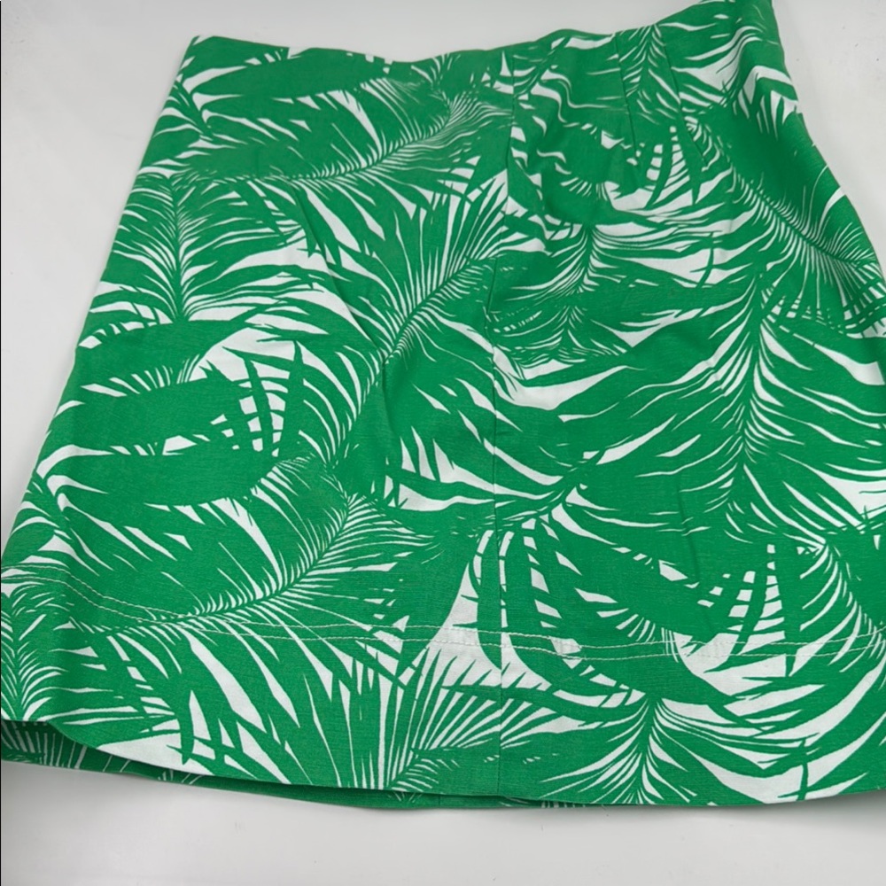 Talbots Green Leaf Print Skirt